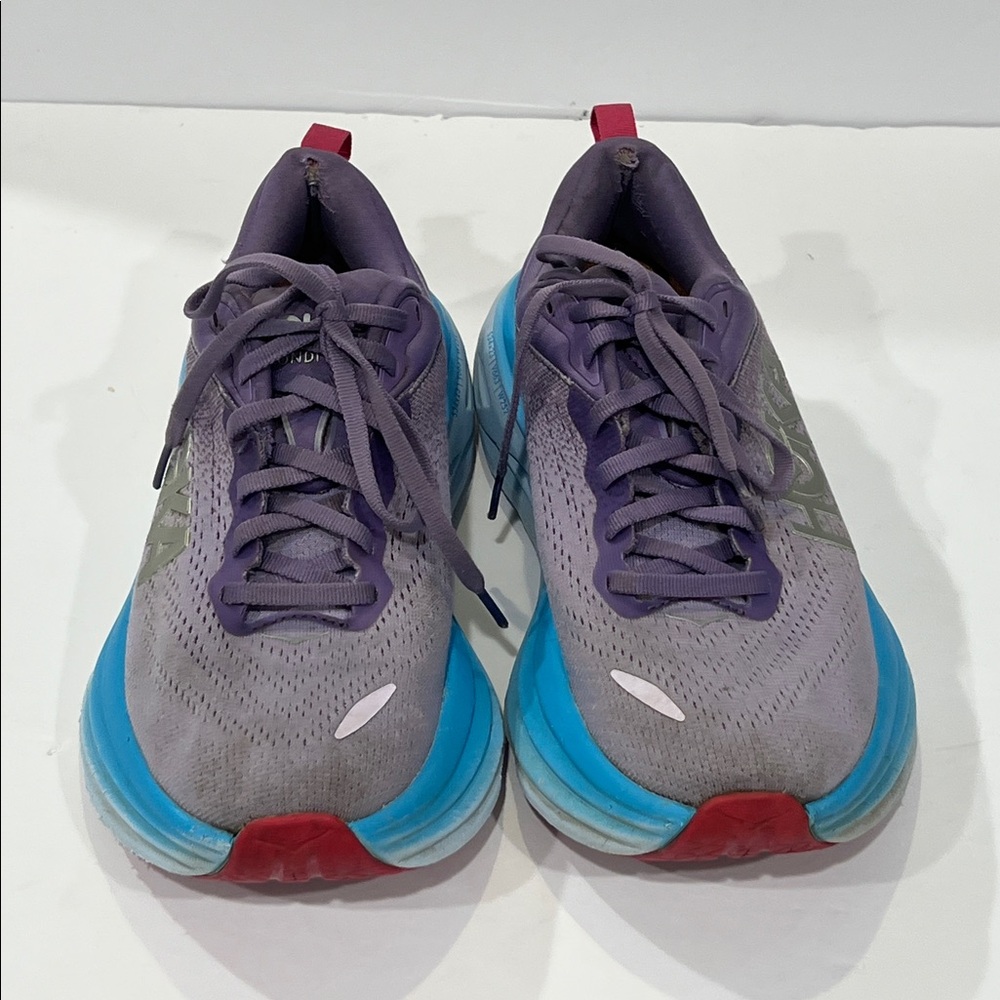 Hoka BONDI 8 Women's USED Running Sneaker Purple US Size 6.5 Medium 🍒 - Picture 2 of 8